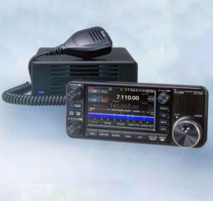 Official Icom IC-7110 product image showing the separable control head and radio body