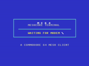 Commodore 64 connected to a MeshCore KISS modem setup