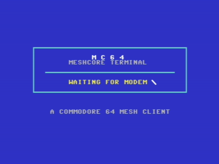 Commodore 64 connected to a MeshCore KISS modem setup