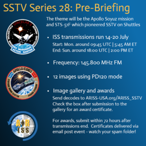 ARISS SSTV event illustration from the ARISS upcoming SSTV events page